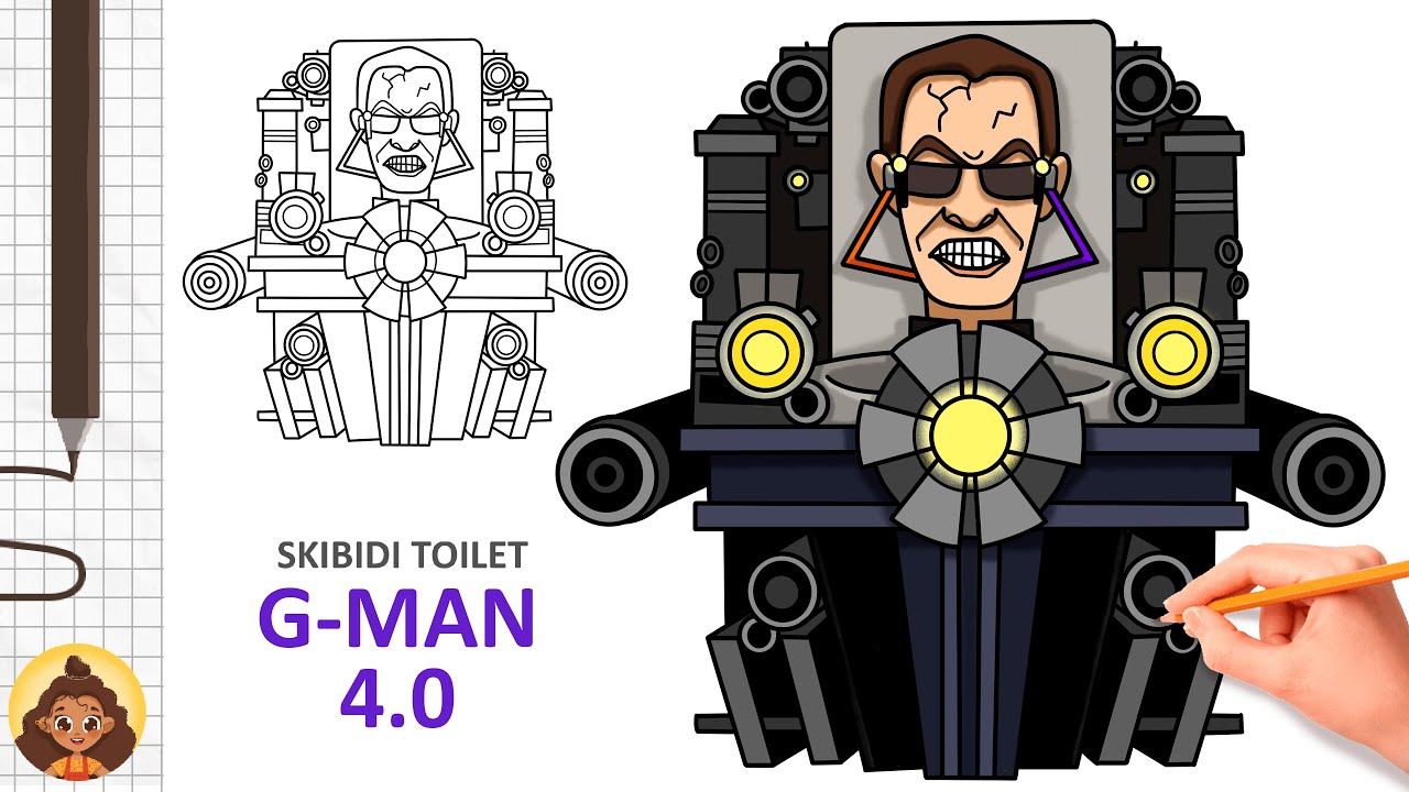 HOW TO DRAW G-MAN 4.0  Skibidi Toilet - Easy Step by Step Drawing 