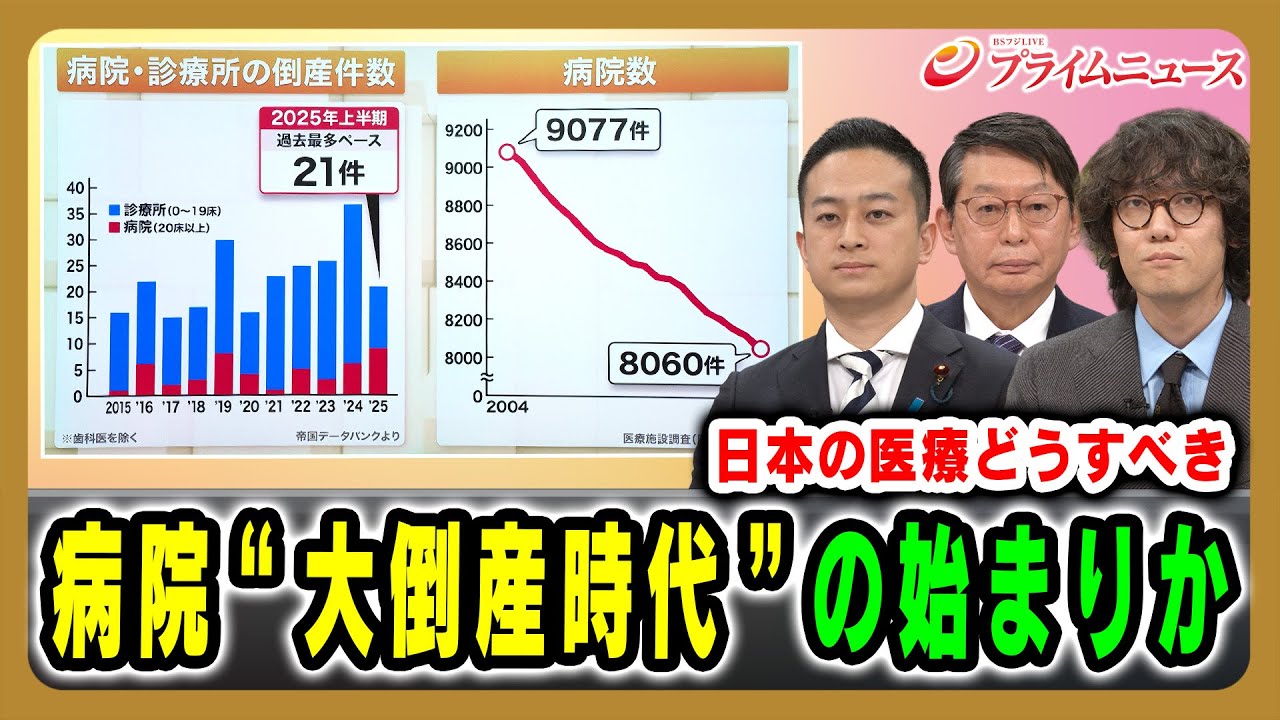【日本の医療どうすべき】病院“大倒産時代”の始まりか 阿部圭史×熊谷賴佳×斎藤幸平  2025/11/19放送＜前編＞【BSフジ プライムニュース】