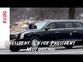 President Biden and Vice President Harris motorcades leave the White House and head to the Pentagon