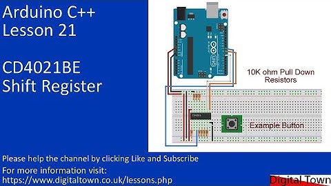 #131 Arduino C++ Lesson 21 CD4021BE Shift Register