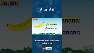 Use of A and An | Articles For Kids (A & An) | Concepts, Examples | English Grammar #shorts