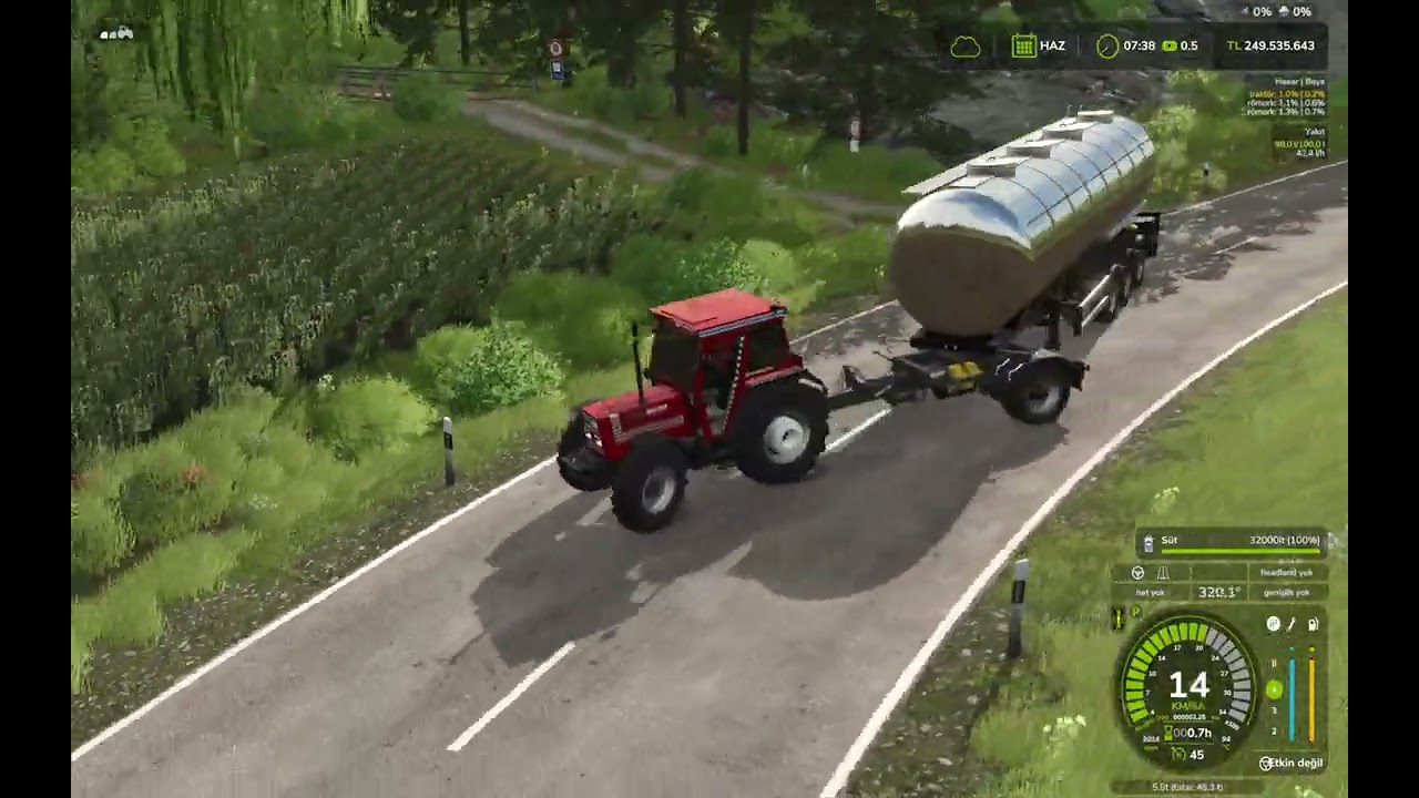 3TRAKTÖRLE DEV TANKERİ ÇEKTİK FARMİNG SİMULATOR 2025 #FS25 #SHORTS