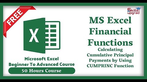 MS Excel Beginners To Advanced Course | CUMPRINC Function | MS Excel Functions And Formulas |