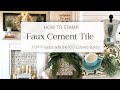 How to: Faux Cement Tile | 3 DIY Projects | Fireplace Makeover | Farmhouse Decor | IOD Cubano Stamp