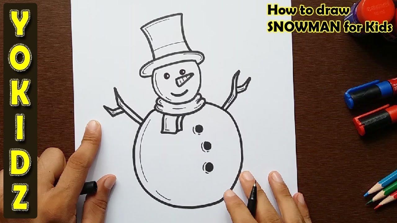 How To Draw A Christmas Snowman Step by Step Drawing Guide by Dawn   DragoArt