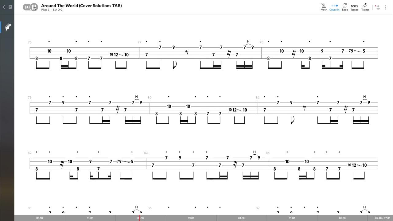 Daft Punk Around The World (BASS TAB PLAY ALONG) YouTube