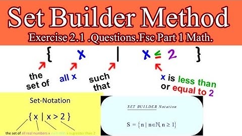 Set Builder Method || Exercise 2.1 Fsc Math Part 1 || Set Builder Notation.