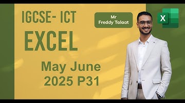 ICT OL 0417 May June 2025 Paper 31 Data Analysis using MS Excel