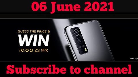 Amazon iQOO Z3 5G Quiz Guess Price And Win Today Answers | 06 June 2021