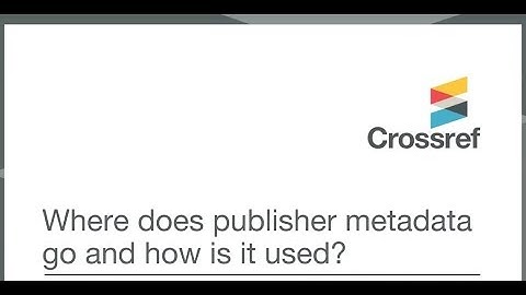 Where does publisher metadata go and how is it used?