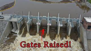 Sanford Dam Crest Gates RAISED — First Lake Refill in 6 Years! - Drone -Dam Collapse