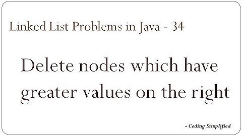 Linked List Problems in Java - 34: Delete nodes which have greater values on the right