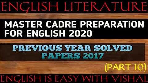 #125 Master cadre English previous year paper fully solved part 10