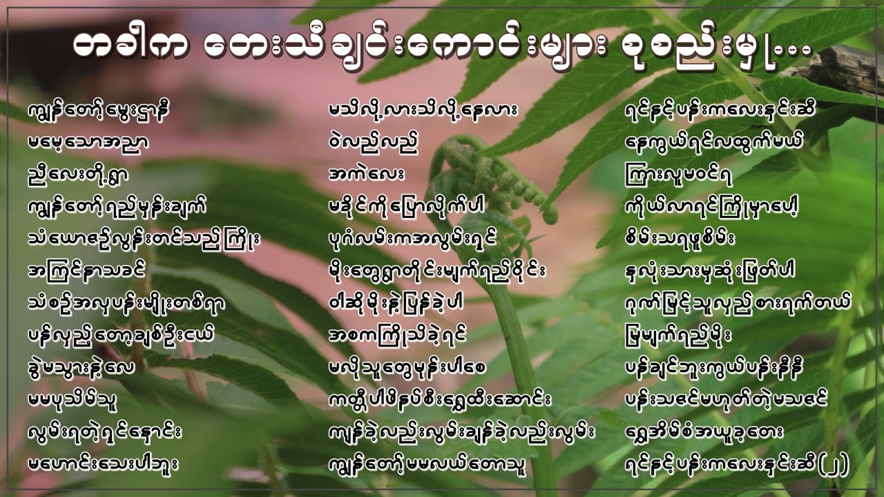 တခါကတေးသီချင်းကောင်းများစုစည်းမှု