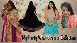 నా పార్టీ వేర్ డ్రస్సుల కలెక్షన్ || My Party Wear Dresses Collection || Thaan Material To Dresses