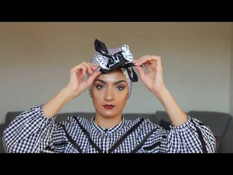 Bow Turban Tutorial With Roua. طريقه لف التوربان الفيونكه