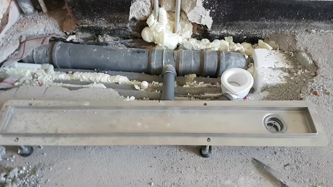 Установка трапа в душевой в Калининграде т.507021 - YouTube