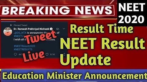 NEET 2020 Final Result and Answer Key Update and Result Time