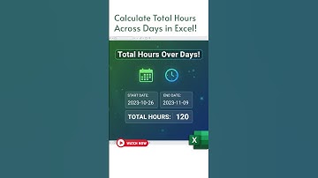 📆 Calculate Total Hours Across Days in Excel! #shorts