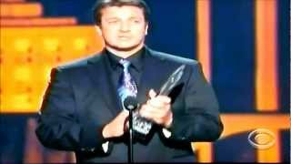 PCA 2013 Nathan Fillion accepting award
