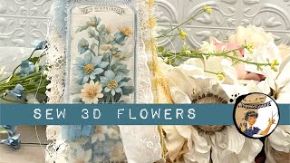 SEW 3D FLOWERS SHABBY CHIC // Rach and Bella Crafts & Angela Kerr Collaboration // #JournalJigsaw