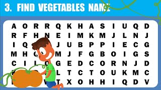 FIND VEGETABLES NAME 🥕🥔🥬️ | WORD SEARCH | PUZZLE screenshot 1