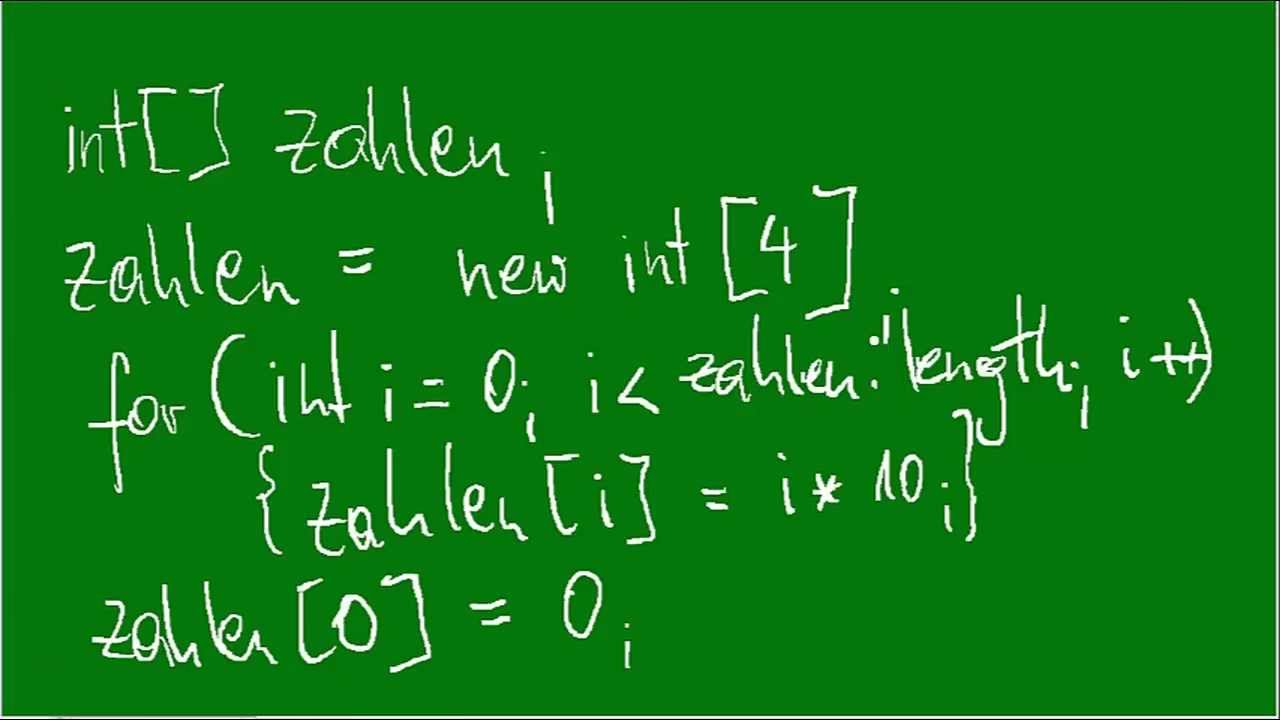 Arrays deklarieren und initialisieren - YouTube