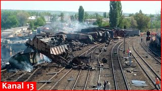 Drone attack on railway in Russia - wagons carrying fuel and freight