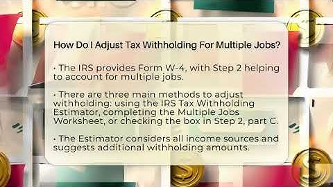 How Do I Adjust Tax Withholding For Multiple Jobs? - Your Paycheck Planner