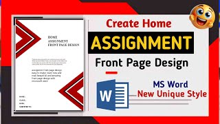 How to Design University Assignment Cover Page in MS Word| New Unique Style 🔥