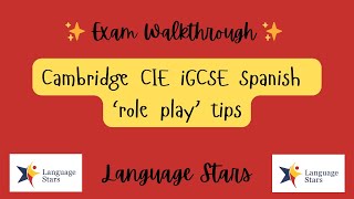 Spanish CIE iGCSE 'role play'