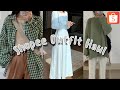 Shopee Outfit Haul Malaysia Try-On | Dress , Pants , Blouse , Jacket