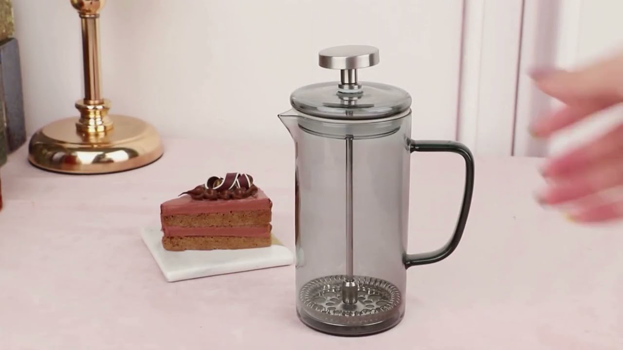 Glass French Press Coffee Maker With Stainless Steel Filtration