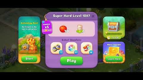 Gardenscapes Level 1087 Walkthrough "No Boosters Used"