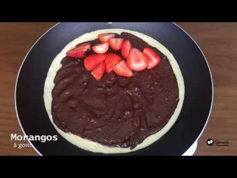 CREPIOCA DE CHOCOLATE 70% CACAU COM MORANGO - RECEITAS COM TAPIOCA - GÊMEAS NA COZINHA