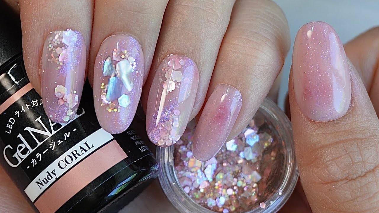 春デザインはSeriaグリッターとシェルがかわちい🫶