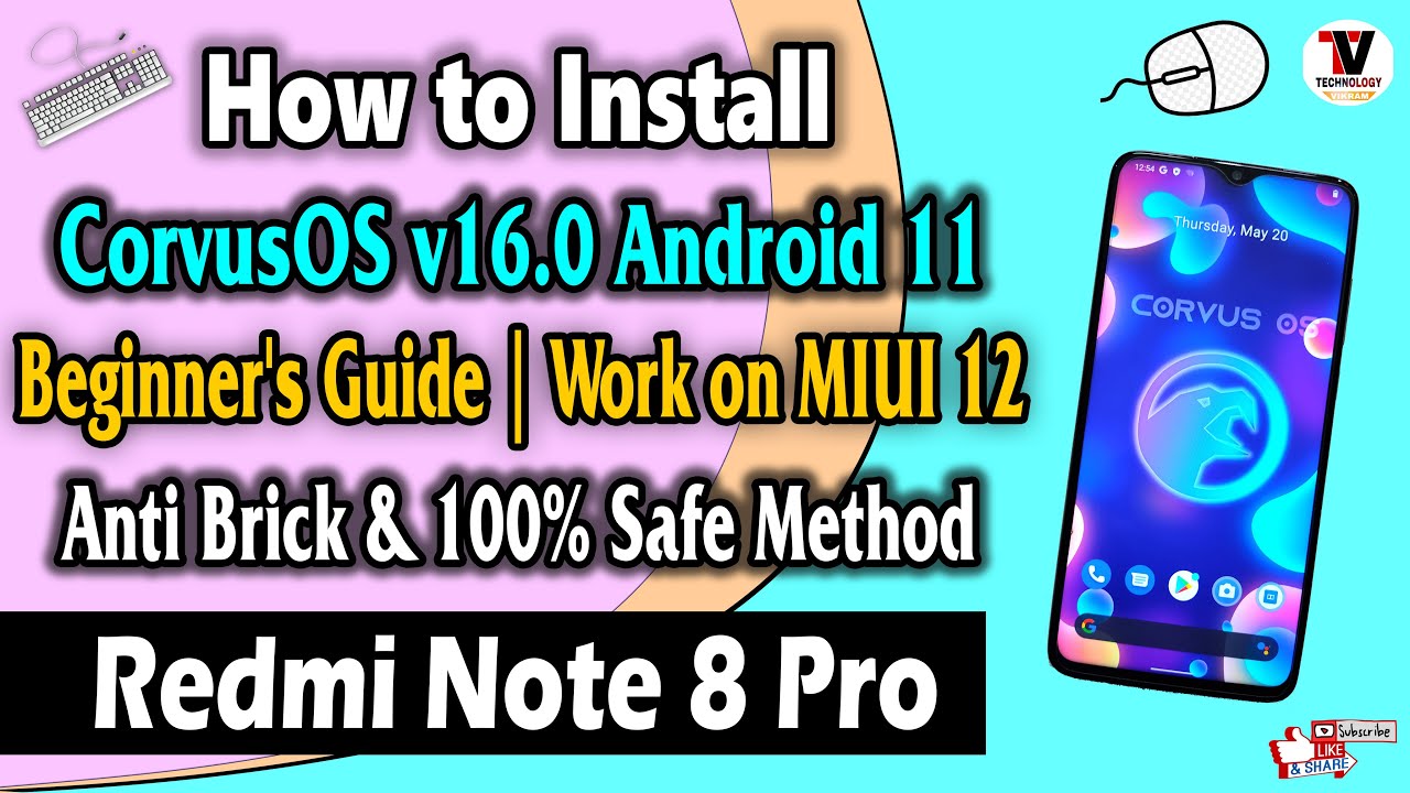 Redmi Note 8 Pro Install CorvusOS v16.0 Beginner's Guide Work on