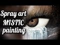 🔴 Mistic painting Spray paint art Brown picture Eye art Gift for her  Waterfalls Fantasy