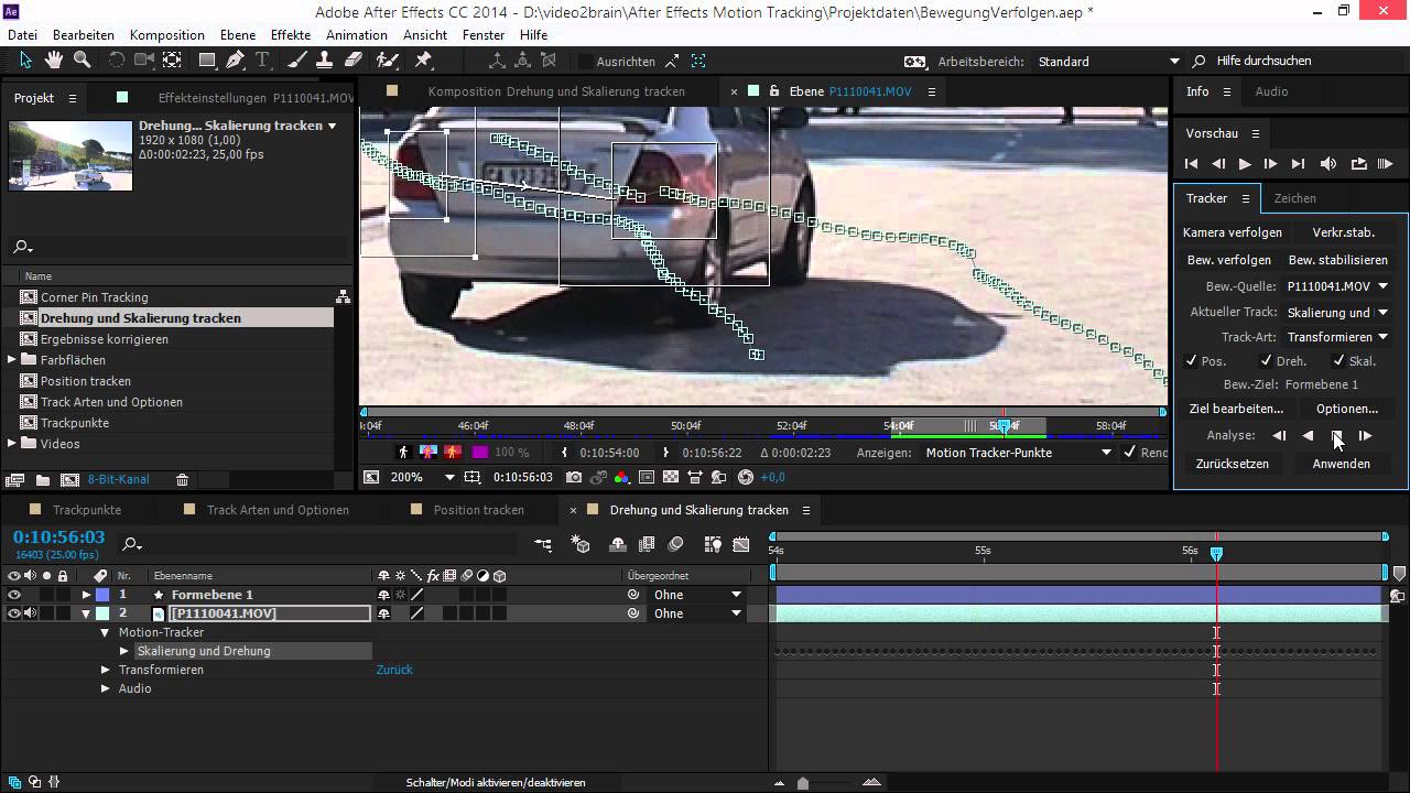 Motion Tracking mit After Effects Tutorial: Drehung und Skalierung ...