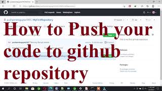How to push your project to github repository