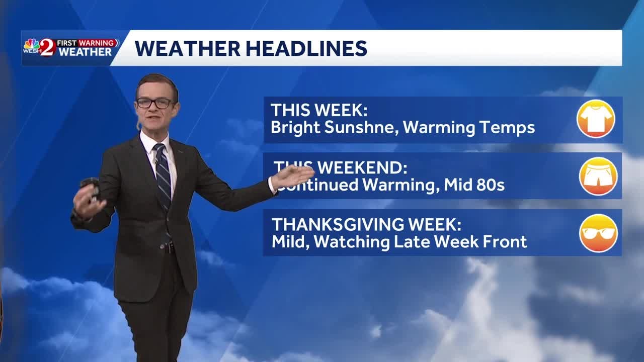 Temps keep warming up in Central Florida | November 19 forecast - YouTube