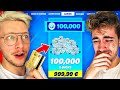 J'ai acheté 100 000 Vbucks avec la CARTE de Théo ! (Il pleure...)