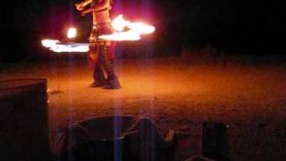 AHni has Fun with Fire Hooping July 4th