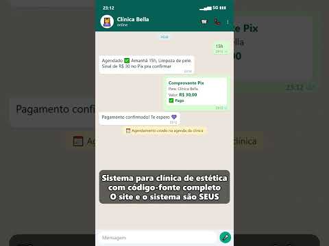 Cliente chama às 23h: a IA agenda e recebe o Pix | Sistema para clínica de estética #Shorts
