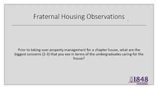 1848 Housing Webinar: Pros & Cons of Using an Outside Maintenance/Property Management Company