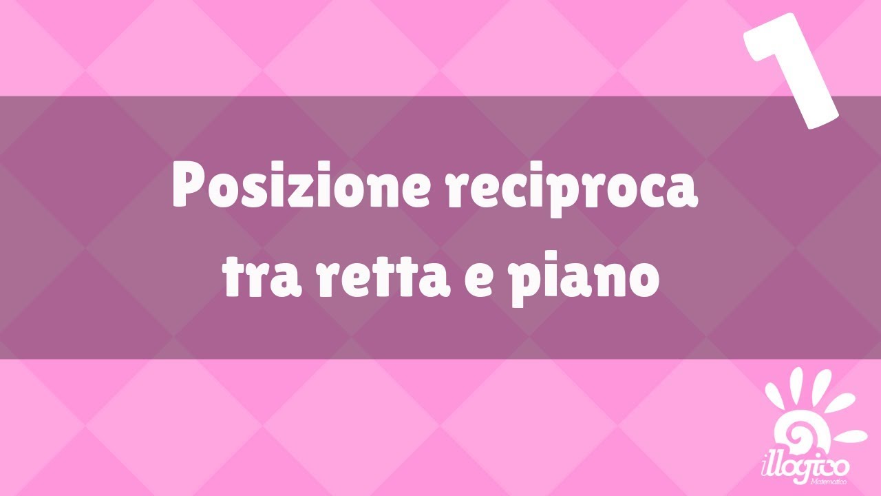 Posizione reciproca tra retta e piano - 1