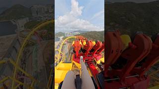 Roller coaster with no floor on top of a cliff! 🫣