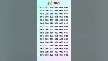 Find 062 -  Test your high visual skills by finding the hidden number in 6 secs #quiztrendingshorts