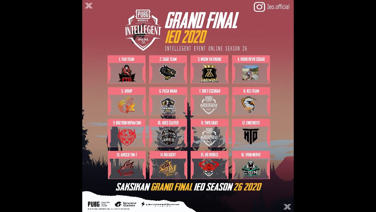 🔴IEO Intelligent Event Online S26 PUBG Mobile FINAL, 23 September 2020. Turnamen PUBGM Indonesia