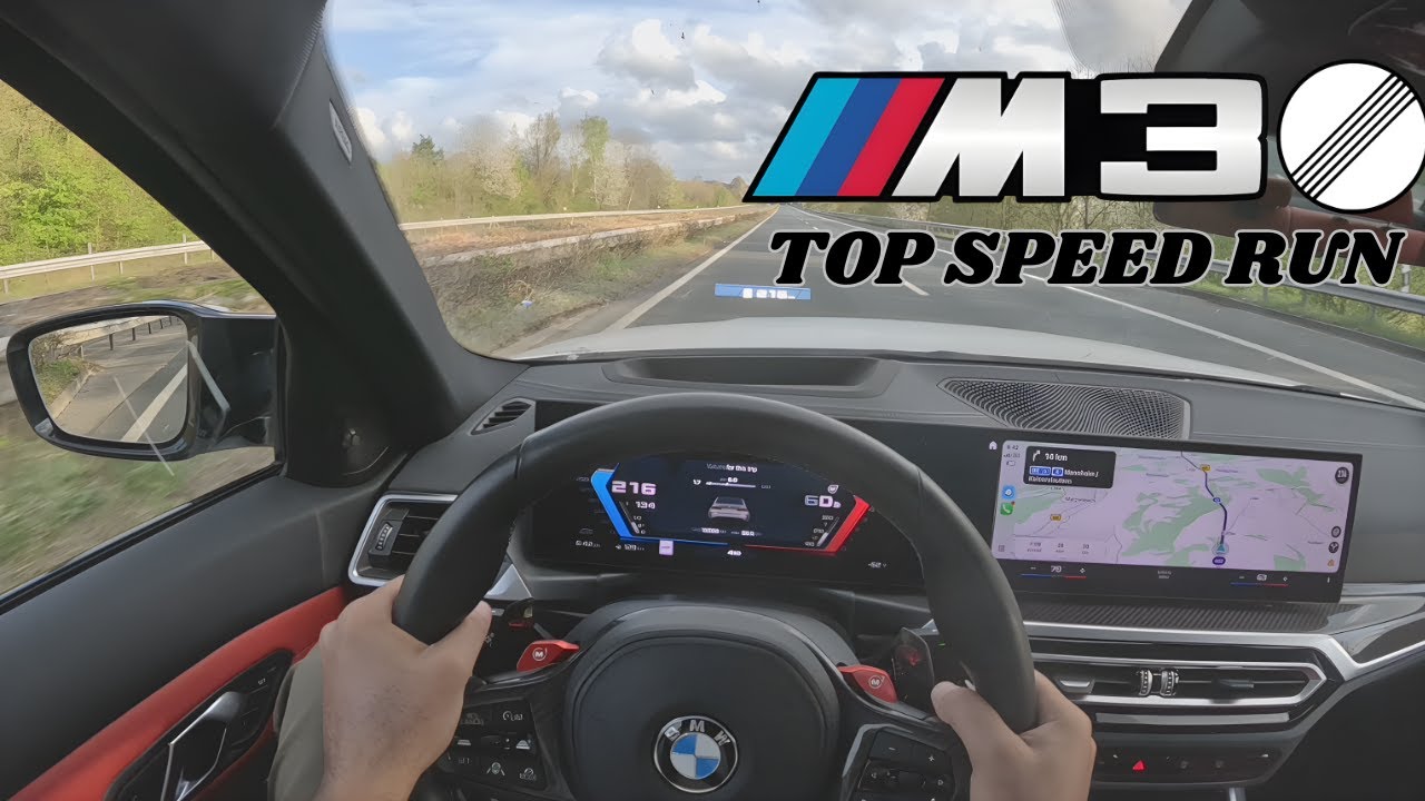 POV: 2024 BMW M3 Competition – Top Speed Run on the German Autobahn! 🇩🇪💨